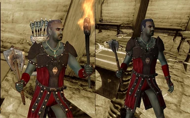 Iron mace before and after.