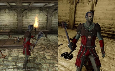 Molagbal mace before and after.