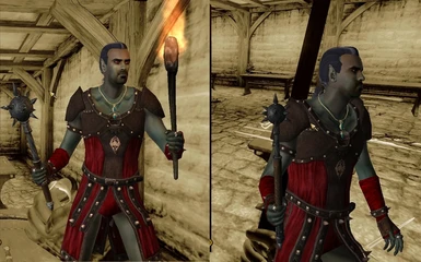 Steel mace before and after.