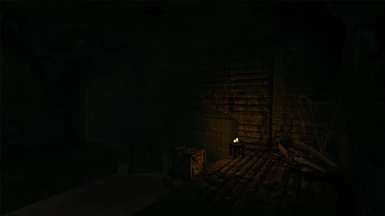 A gloomy scene in the Bravil sewers.