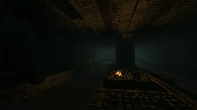 A corpse hangs in the Skingrad sewers.