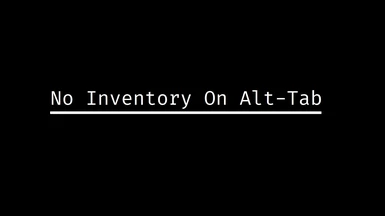 No Inventory On Alt-Tab