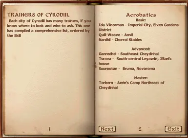 Trainers of Cyrodiil