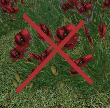 Coop's Daydream Grass Texture Edit no red poppys and let there be flowers