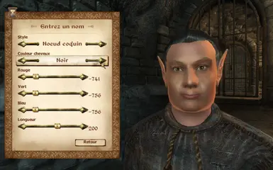Myrmidon Male Bosmer has black hair color