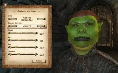 Warrior Female Orc has copper hair color