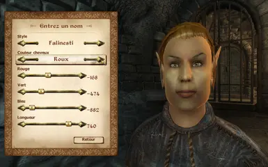Brawler Female Bosmer has bright copper hair color