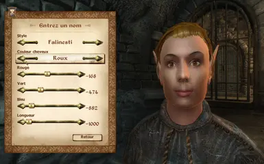Brawler Female Bosmer Twin has bright copper hair color