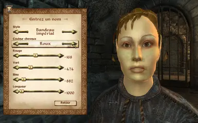 Myrmidon Female Altmer has bright copper hair color