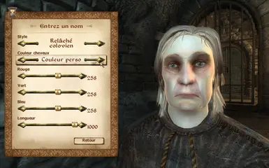 Dyus has custom bright grey hair color