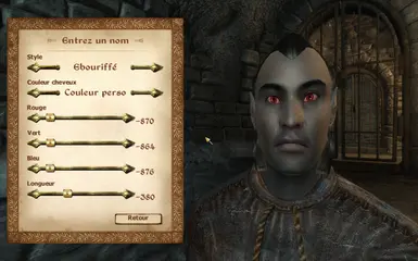 Bloodletter Male Dunmer Champion has custom hair color