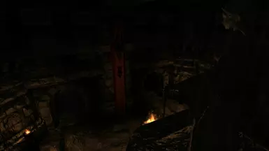A statue of Mara watches over the lonely halls.