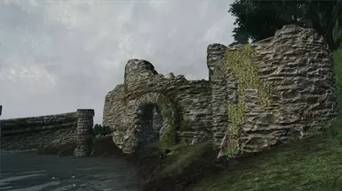 Overgrown ruins.