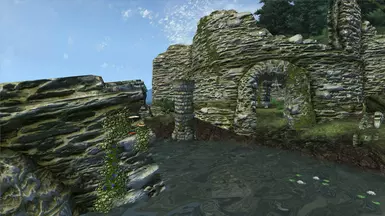 Overgrown ruins.