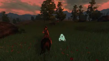 Ghost wandering the countryside.