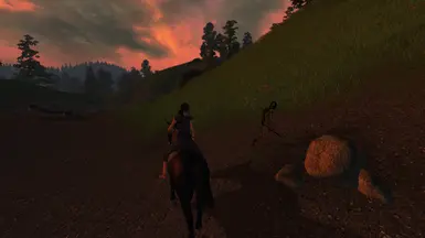 Skeletons wandering the hills.