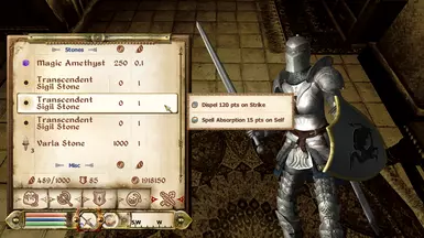 Select Sigil Stone and Drop it