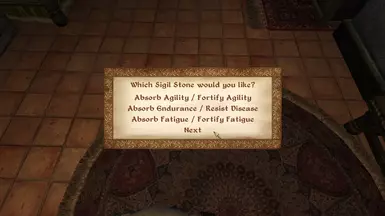 Select Menu after Picking up Sigil Stone