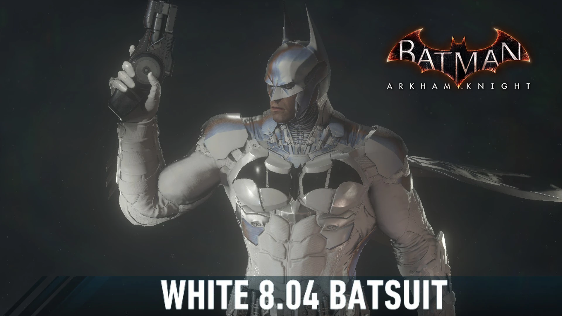 Nexus batman. Batman Arkham Knight золотой костюм. Белый костюм Бэтмена. Рыцарь Аркхема костюм. Batman Arkham Knight моды на костюмы.
