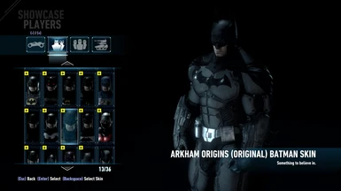 Original  Arkham Origins Batman Colors (New Suit Slot)