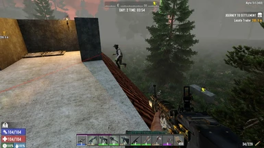 Zombies can reach lower roofs from the outside