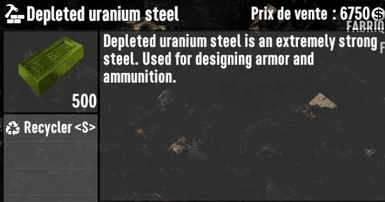 Depleted uranium steel