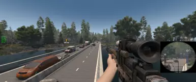 -TEST Pic -FPS on left -New view distance cars are visible significantly further, other things as well