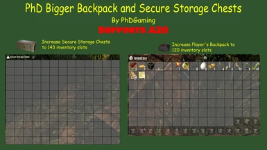 PhD Bigger Backpack and Secure Storage Chest (A20 and A19.6)