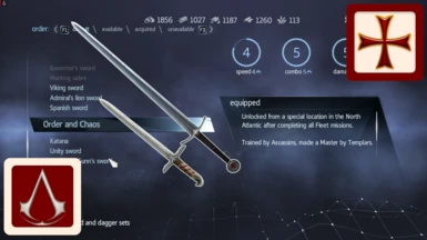 Order and Chaos Sir Gunn Sword - Altairs Dagger