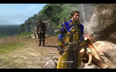 Master Templar costume in yellow and blue colors