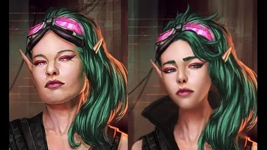 Alternate Green Hair Elf Portrait