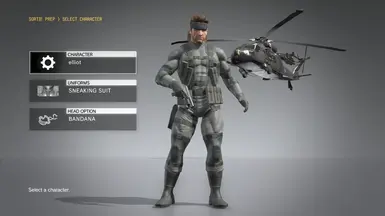 MGS2 Solid Snake Sneaking Suit (But it replaces the Sneaking Suit instead of the GZ suit)