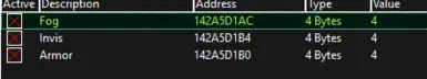 Cheat Table for Unlimited Parasites