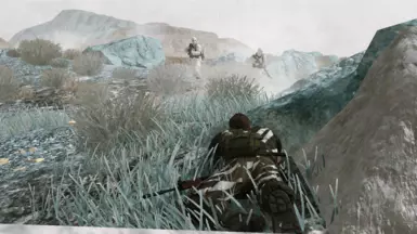 Wearing sand on rocky terrain - detected (250% sight)