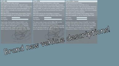 Vehicle descriptions! (1.1)