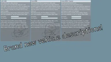 Vehicle descriptions! (1.1)