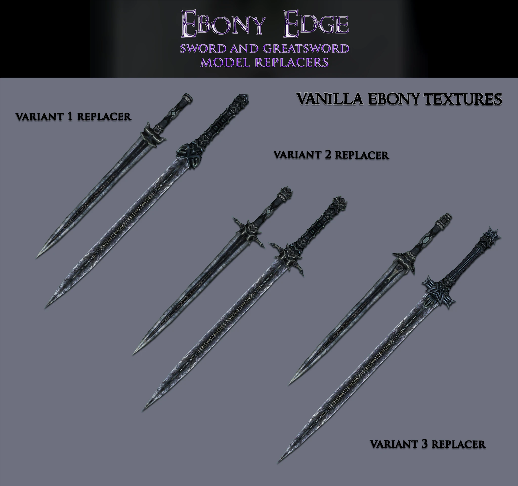 Ebony sword wepon replacer