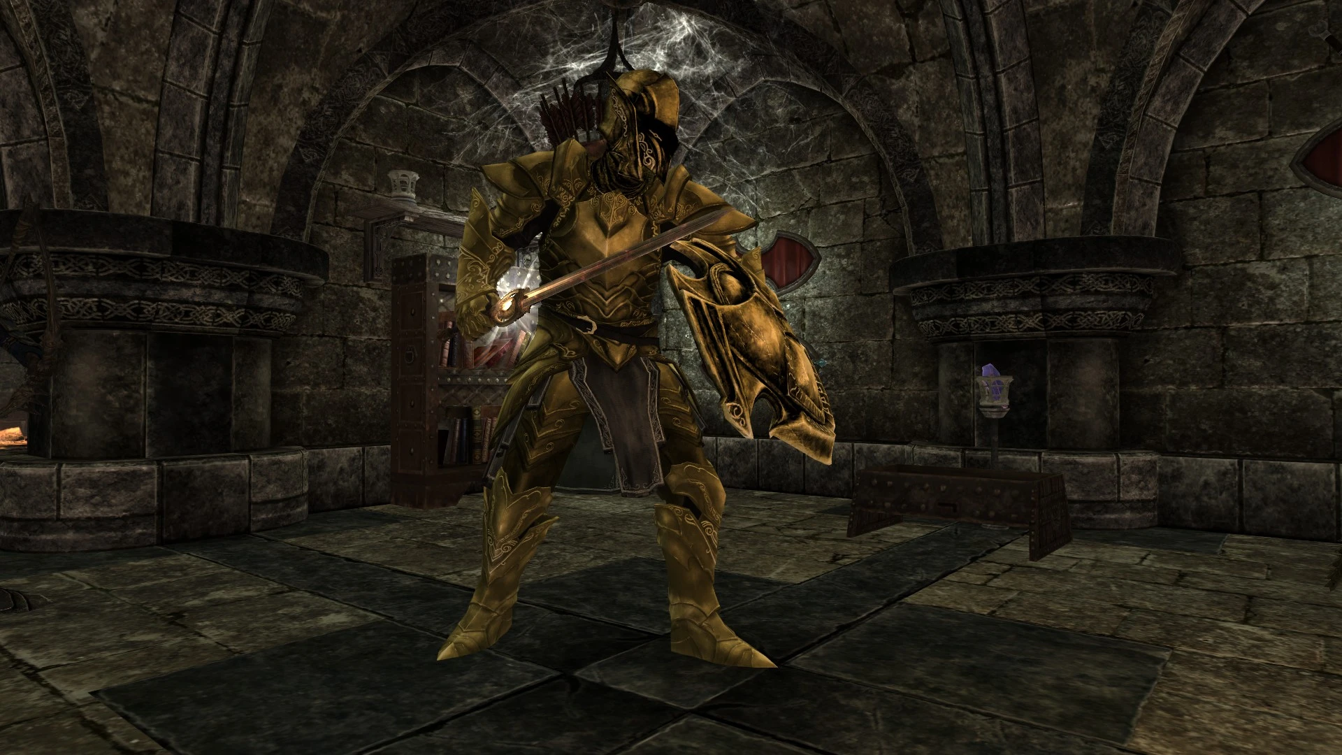Golden Ebony Armor at Skyrim Nexus - mods and community. source: staticdeli...