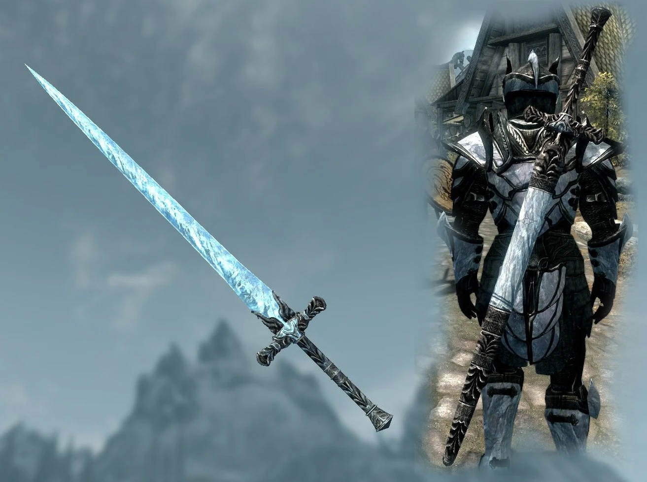 Stalhrim Greatsword with Scabbard. 