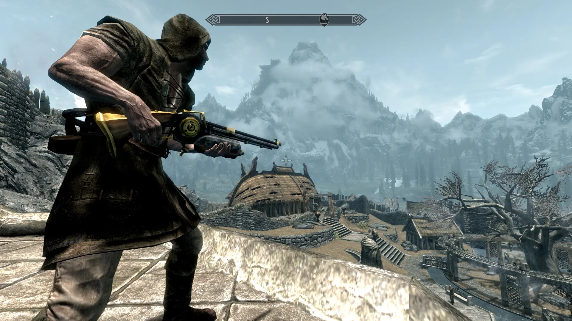 skyrim 2 handed weapons on hip