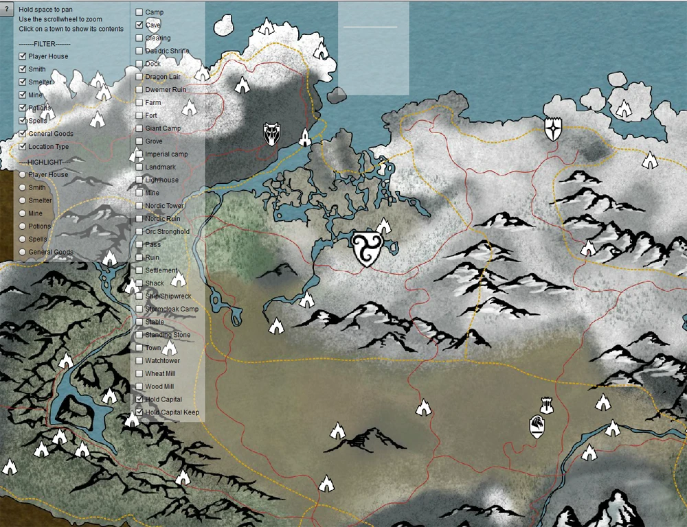 Interactive map _Standalone_ at Skyrim Nexus - mods and community