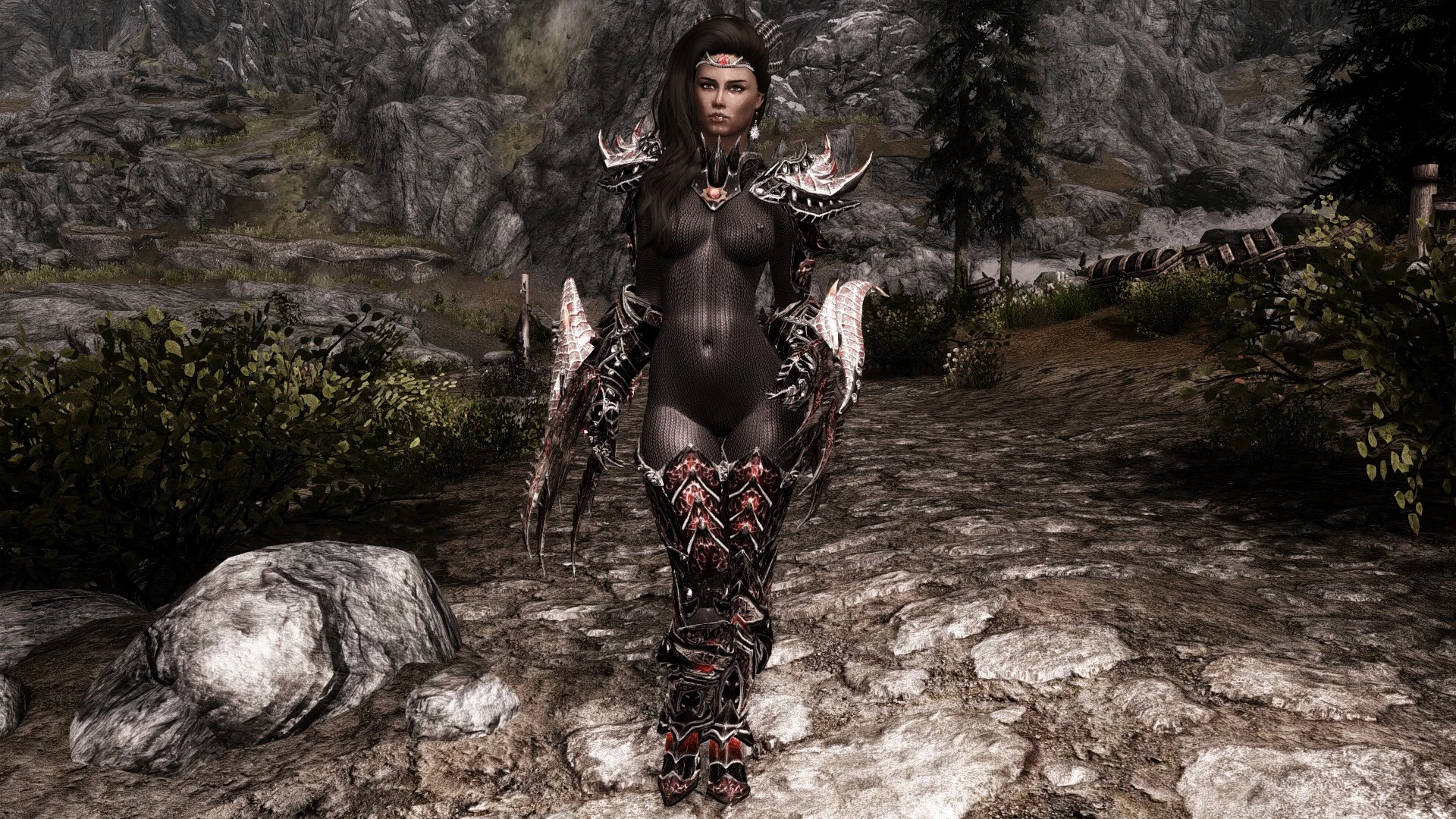 Cora in Armored Daedric Front. 