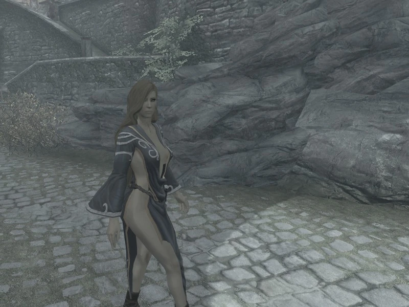 I replaced one of the fine outfits with Nocturnal's Robes from Caliente,  but I get this brown and purple texture in it's place. - Skyrim Technical  Support - LoversLab