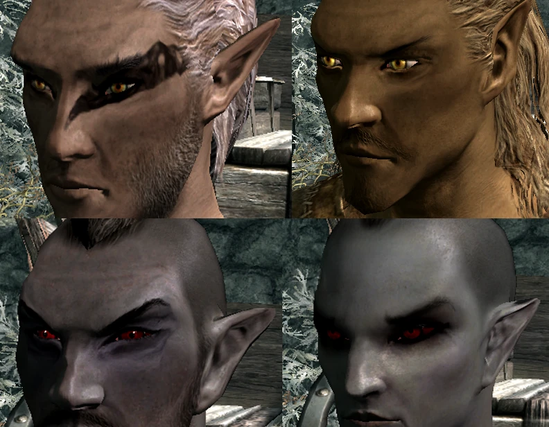 Less Harsh Elves _ No Bags or Indentations at Skyrim Nexus - Mods and ...