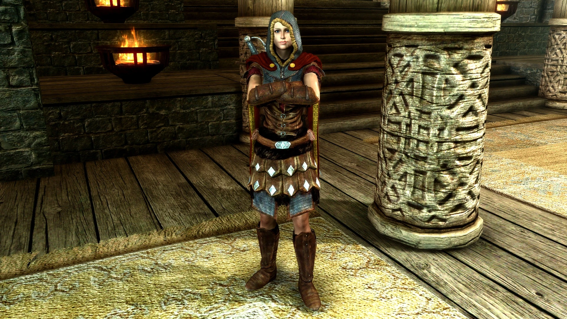 Vilja wearing studded imperial armor. 