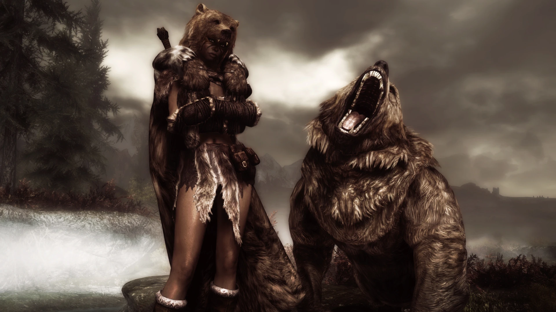 skyrim female fur armor mod