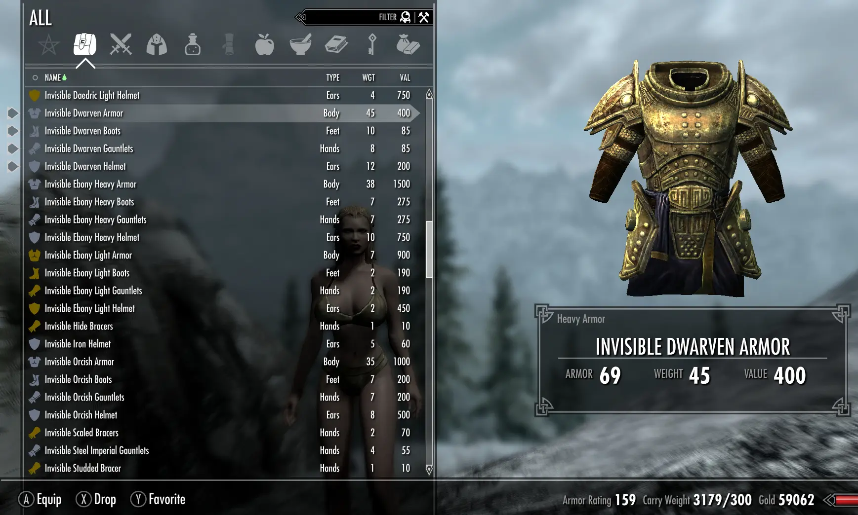 Skyrim Invisible Armor Mod