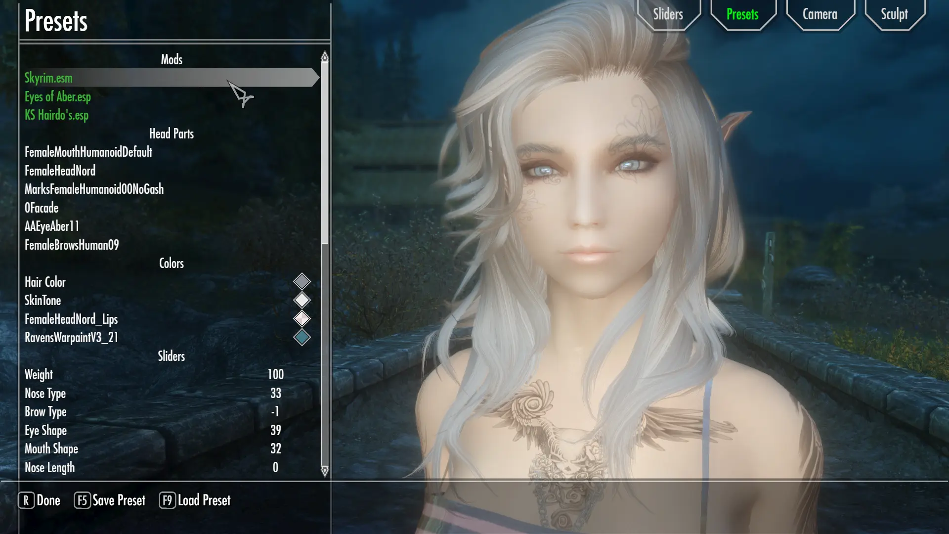 yui female nord racemenu preset se at skyrim special edition nexus.