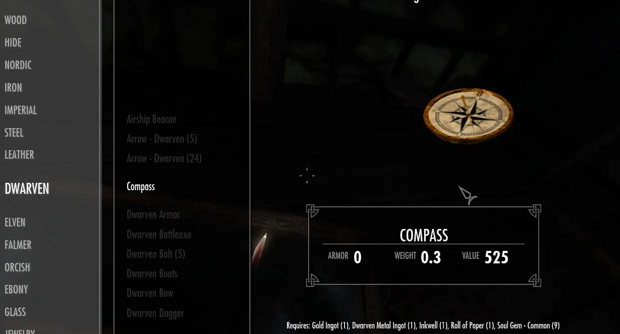 skyrim enemies compass