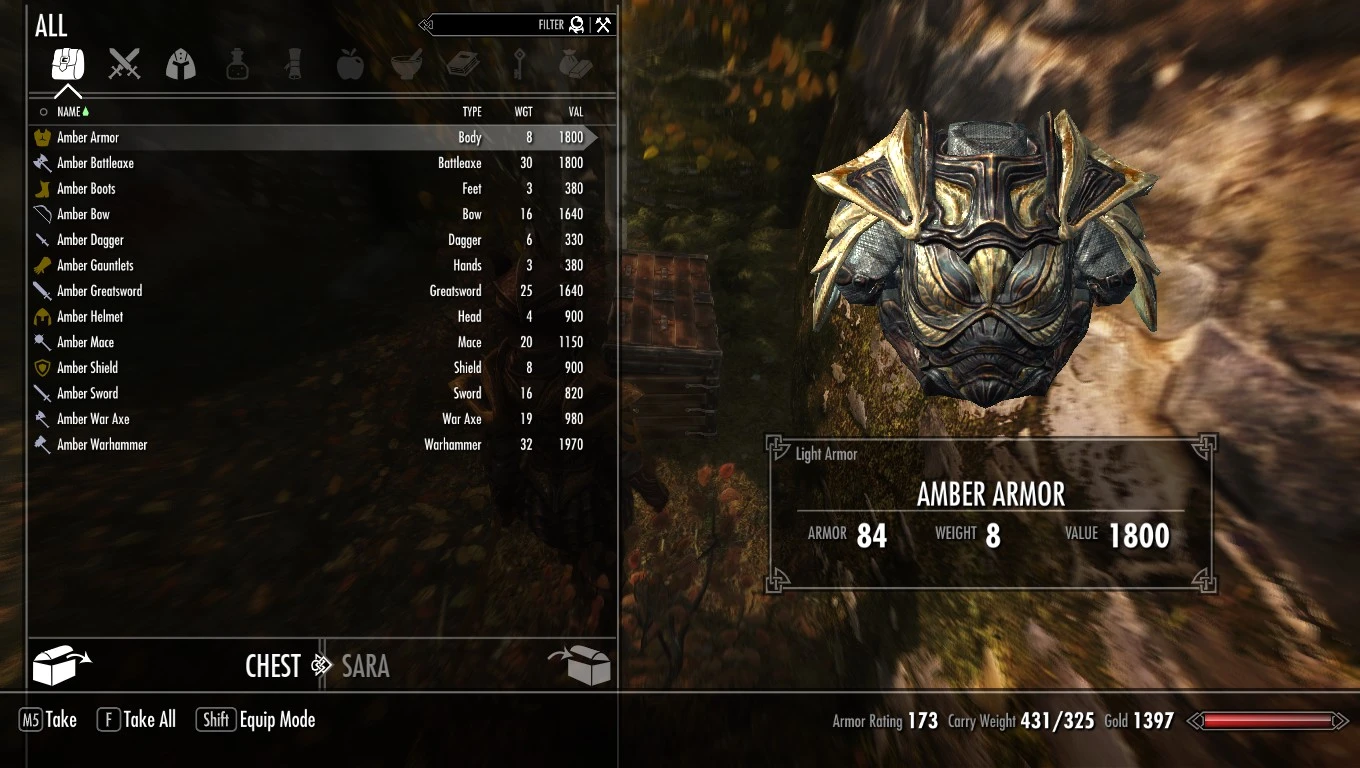 Amber Armor and Weapons at Skyrim Nexus - Mods and Community